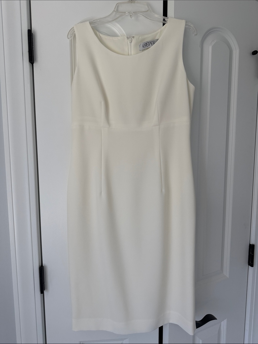 KASPER Ivory Knee Length Sleeveless Dress- Women Size 4